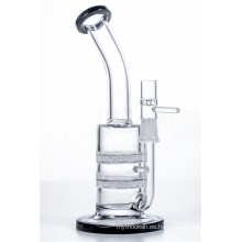 Tubo de agua de fumar doble de la pipa de agua de la cachimba de la frita doble de DAB (ES-GB-528)